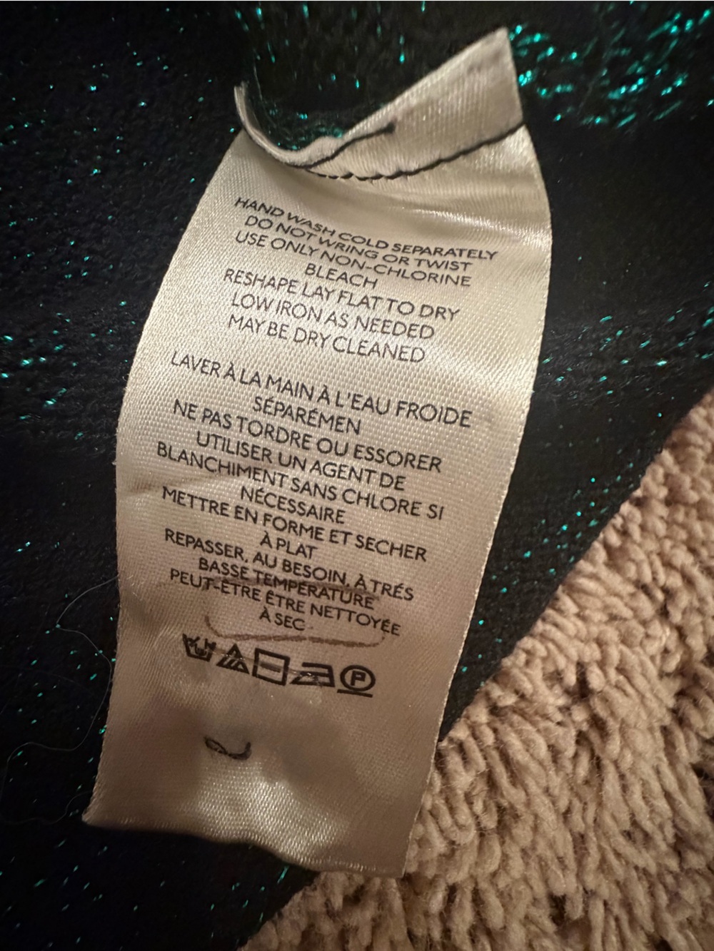 Large free people emmaline metallic cardigan sweater sparkly green - Picture 14 of 15